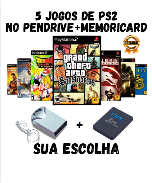 Pendrive PS2 OPL – Kit de 5 a 40 Jogos – Monte Sua Lista – Plug & Play