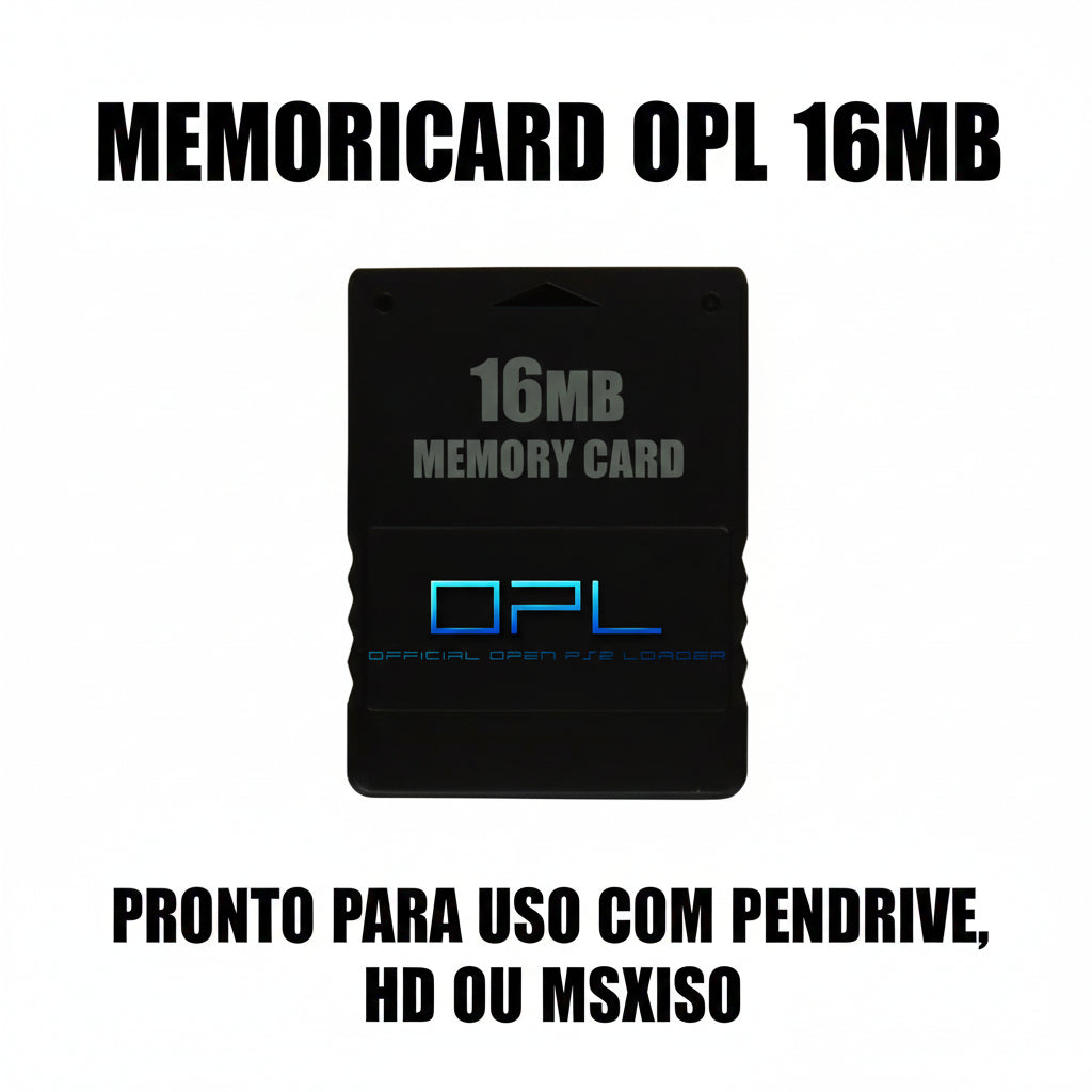 MEMORICARD OPL 16MB PRONTO PARA USO COM PENDRIVE , HD OU MX4SIO