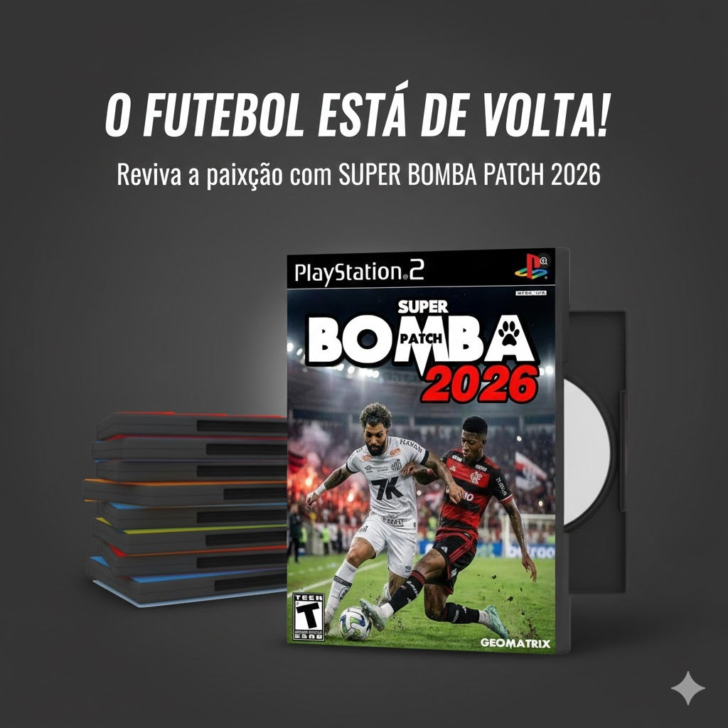 Bomba Patch 2026 PS2 Atualizado - Com Estojo Plástico + Arte Impessa + Testado - Pronta Entrega