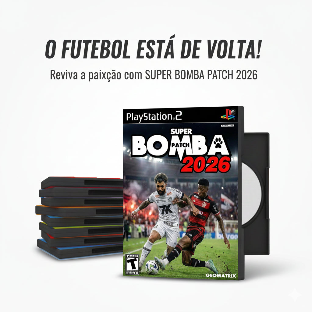 Bomba Patch 2026 PS2 Atualizado - Com Estojo Plástico + Arte Impessa + Testado - Pronta Entrega