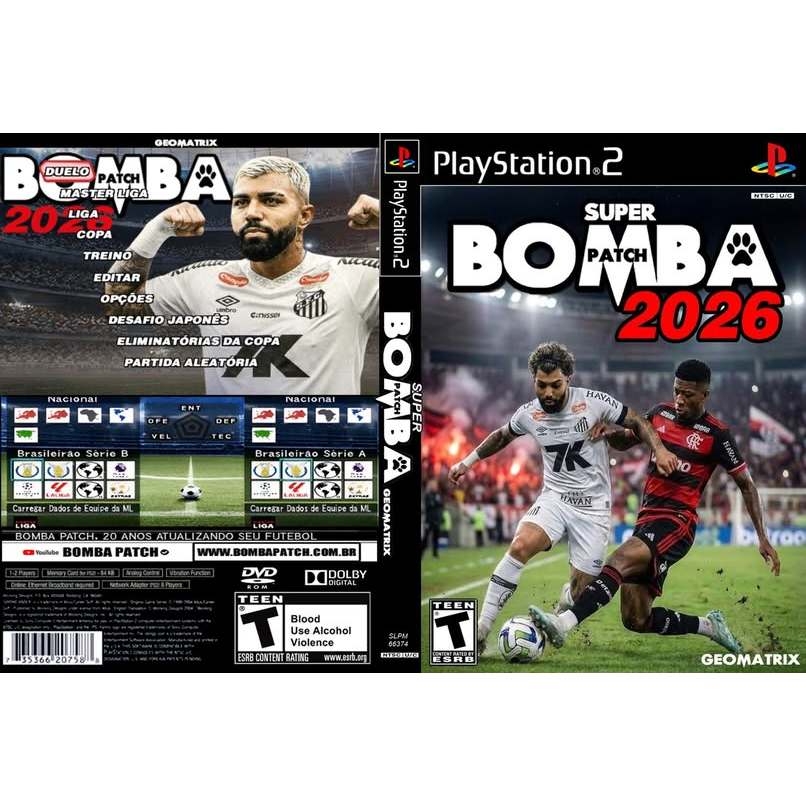 Bomba Patch 2026 PS2 Atualizado - Com Estojo Plástico + Arte Impessa + Testado - Pronta Entrega
