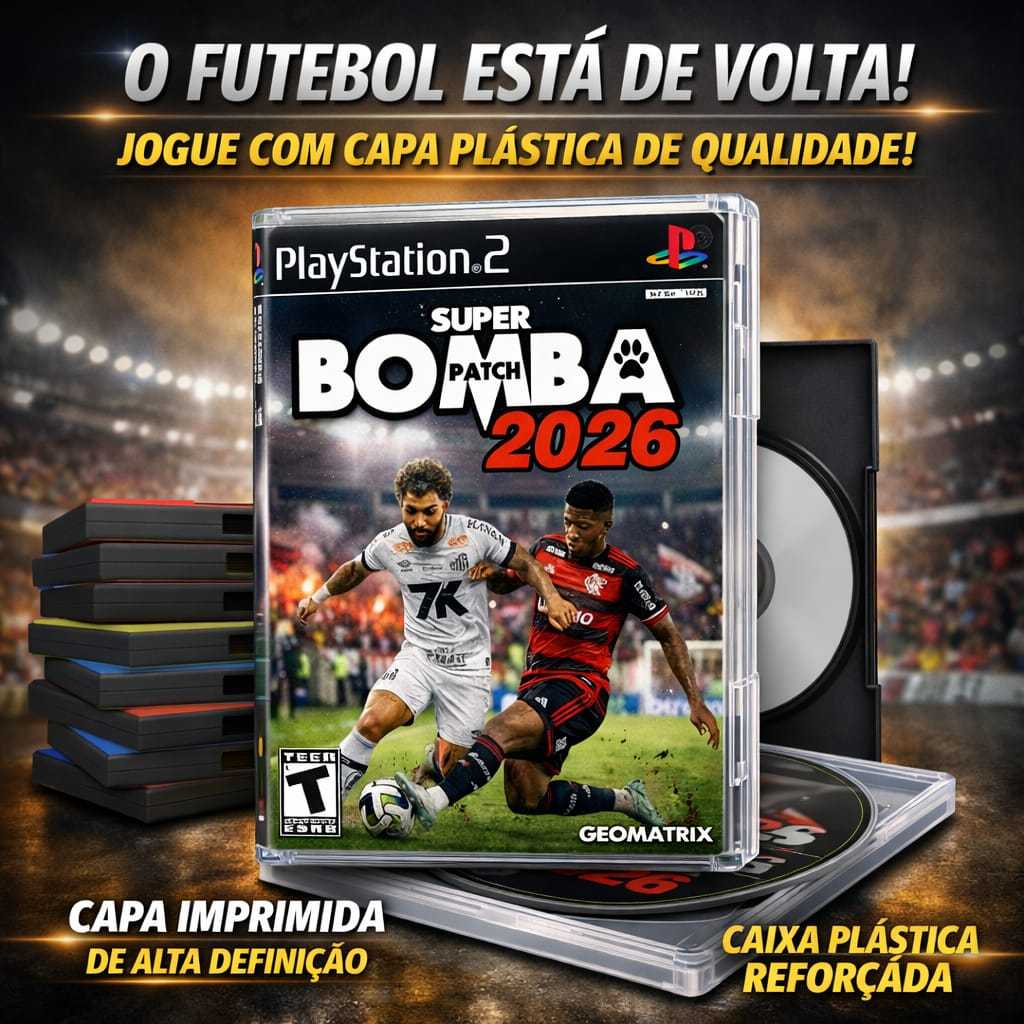 Bomba Patch 2026 PS2 Atualizado - Com Estojo Plástico + Arte Impessa + Testado - Pronta Entrega