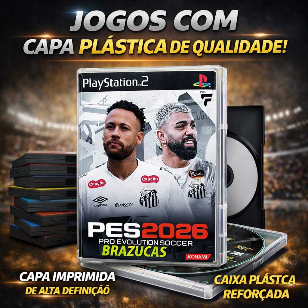 PES BRAZUCAS PARA PS2 EM DISCO COM CAPA CASE PLATICA OU CAPA PAPEL >> LEIA A DESCRIÇÃO <<