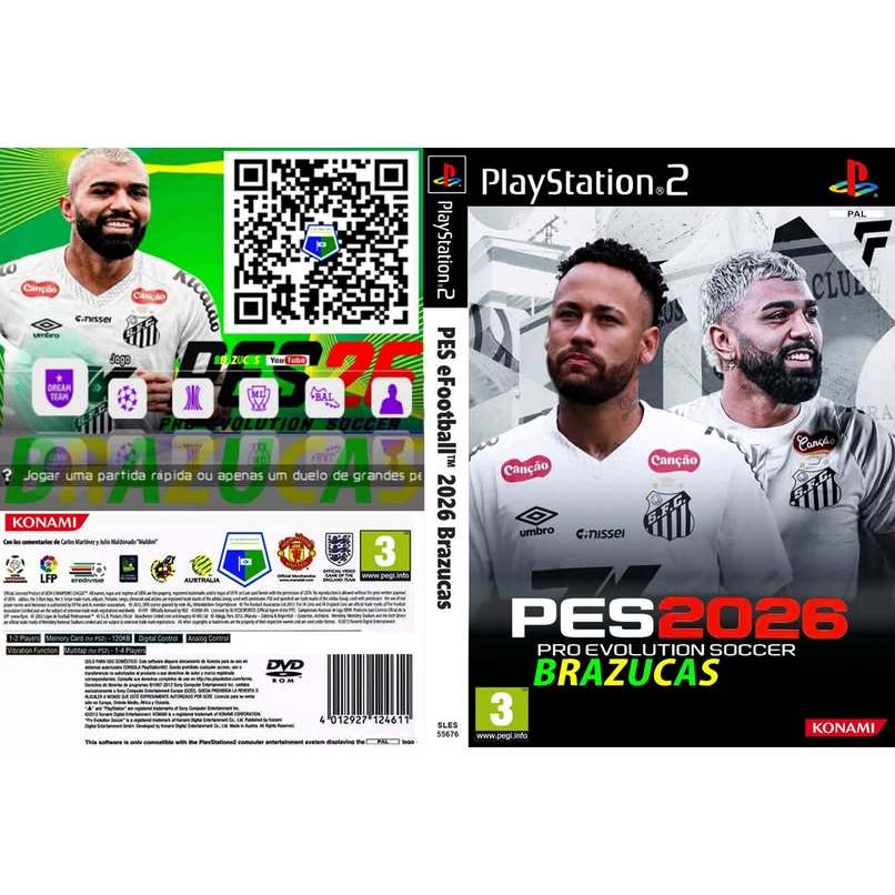 PES BRAZUCAS PARA PS2 EM DISCO COM CAPA CASE PLATICA OU CAPA PAPEL >> LEIA A DESCRIÇÃO <<