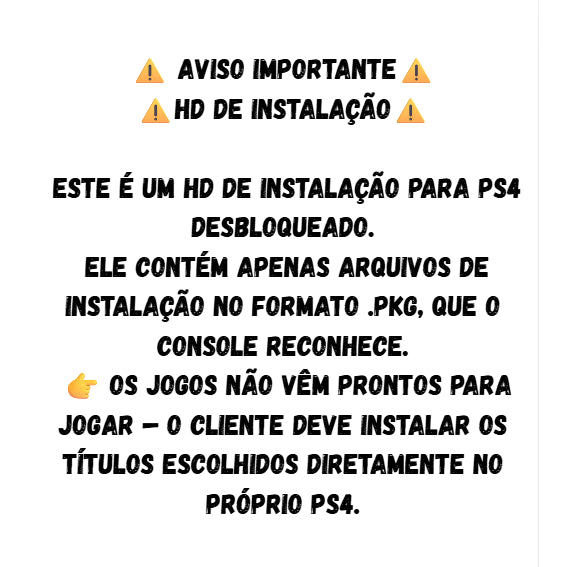 HD DE JOGOS PARA PS4 DESBLOQUEADO ⭐ Jogos da sua escolha ️ Leia antes de comprar