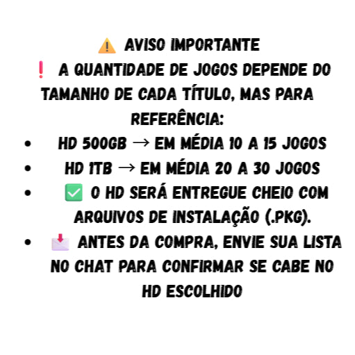 HD DE JOGOS PARA PS4 DESBLOQUEADO ⭐ Jogos da sua escolha ️ Leia antes de comprar