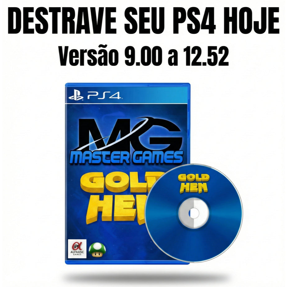 Disco Desbloqueio Gold Hen Para PS4 | 9.00 | 12.52 | Fácil Instalação