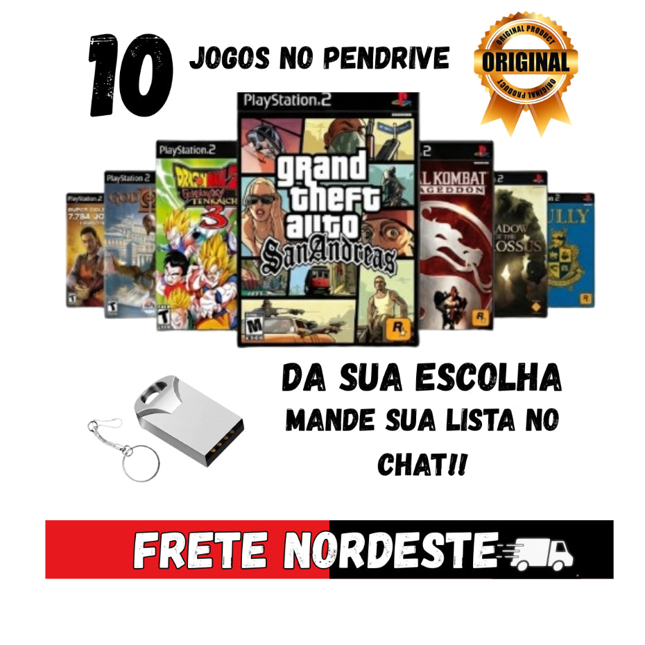 Pendrive PS2 OPL – 10 Jogos à Sua Escolha + Pronto para jogar  >> leia a descrição