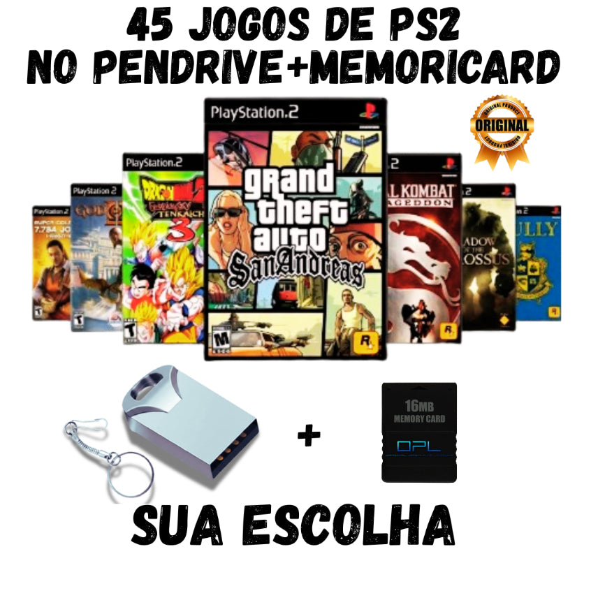 Pendrive PS2 OPL – 40 Jogos à Sua Escolha + Pronto para jogar