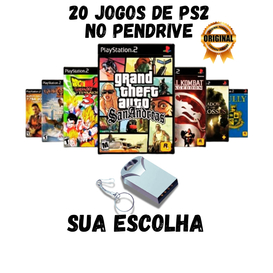 Pendrive PS2 OPL – 20 Jogos à Sua Escolha + Pronto para jogar