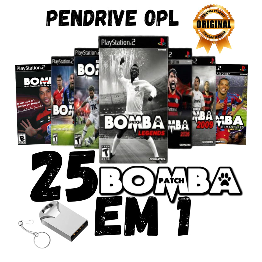 Pendrive PS2 Com 25 Jogos Bomba Patch - Coleção ANTIGA E ATUAL 2026 + Clássicos OPL