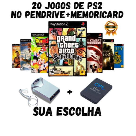 Pendrive PS2 OPL – 5 a 110 Jogos à Sua Escolha + Pronto para jogar  >> leia a descrição