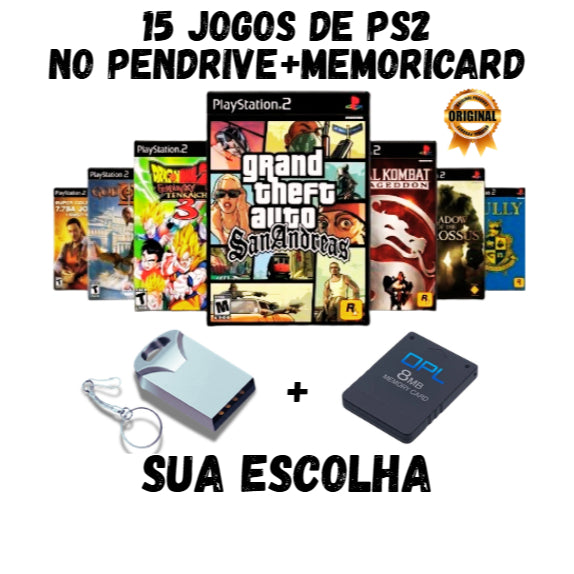Pendrive PS2 OPL – 5 a 110 Jogos à Sua Escolha + Pronto para jogar  >> leia a descrição