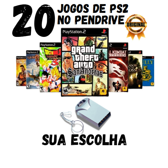 Pendrive PS2 OPL – 5 a 110 Jogos à Sua Escolha + Pronto para jogar  >> leia a descrição
