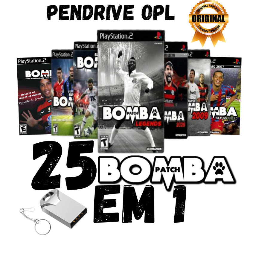 Pendrive PS2 Com 25 Jogos Bomba Patch - Coleção ANTIGA E ATUAL 2026 + Clássicos OPL