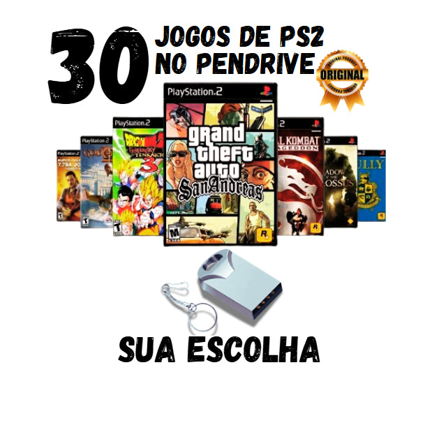 Pendrive PS2 OPL – 5 a 110 Jogos à Sua Escolha + Pronto para jogar  >> leia a descrição