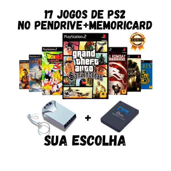Pendrive PS2 OPL – 5 a 110 Jogos à Sua Escolha + Pronto para jogar  >> leia a descrição