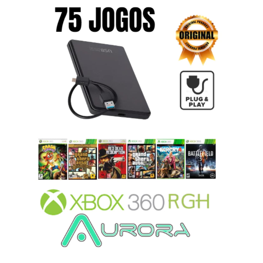 HD PARA XBOX 360 2015 OU RGH FUCIONA EM TODOS! >>  Titulos ja instalado << PLUG & PLAY