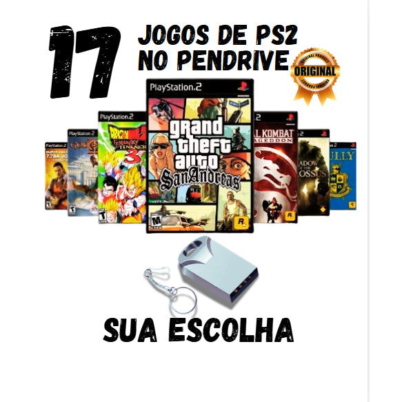 Pendrive PS2 OPL – 5 a 110 Jogos à Sua Escolha + Pronto para jogar  >> leia a descrição
